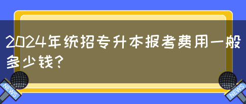 2024年统招专升本报考费用一般多少钱？