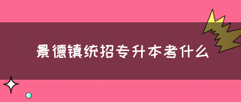 景德镇统招专升本考什么