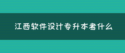 江西软件设计专升本考什么？