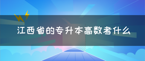 江西省的专升本高数考什么？